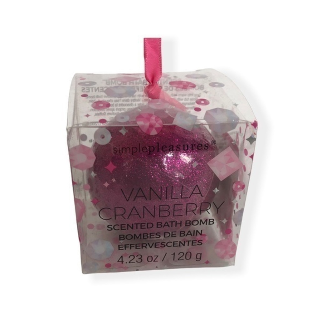 Simple Pleasures Vanilla Cranberry Bath Bomb New